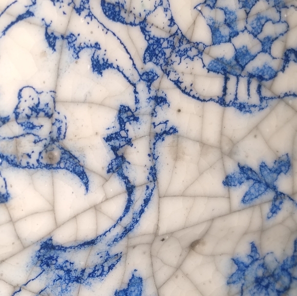 Vase chunky thick blue, white, in very good preown - Picture 7 of 8